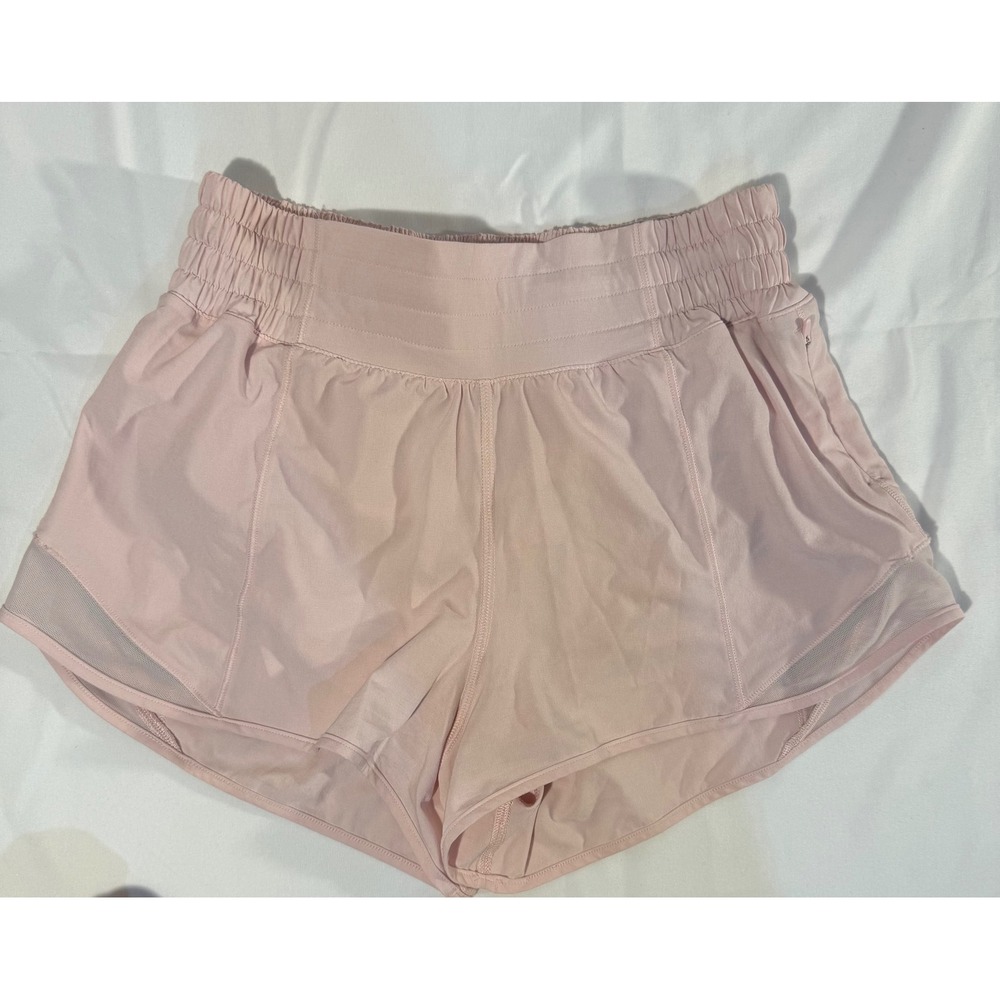 Lululemon Hotty Hot High-Rise Lined Shorts Pink Size 4 Running Athletic Mesh
